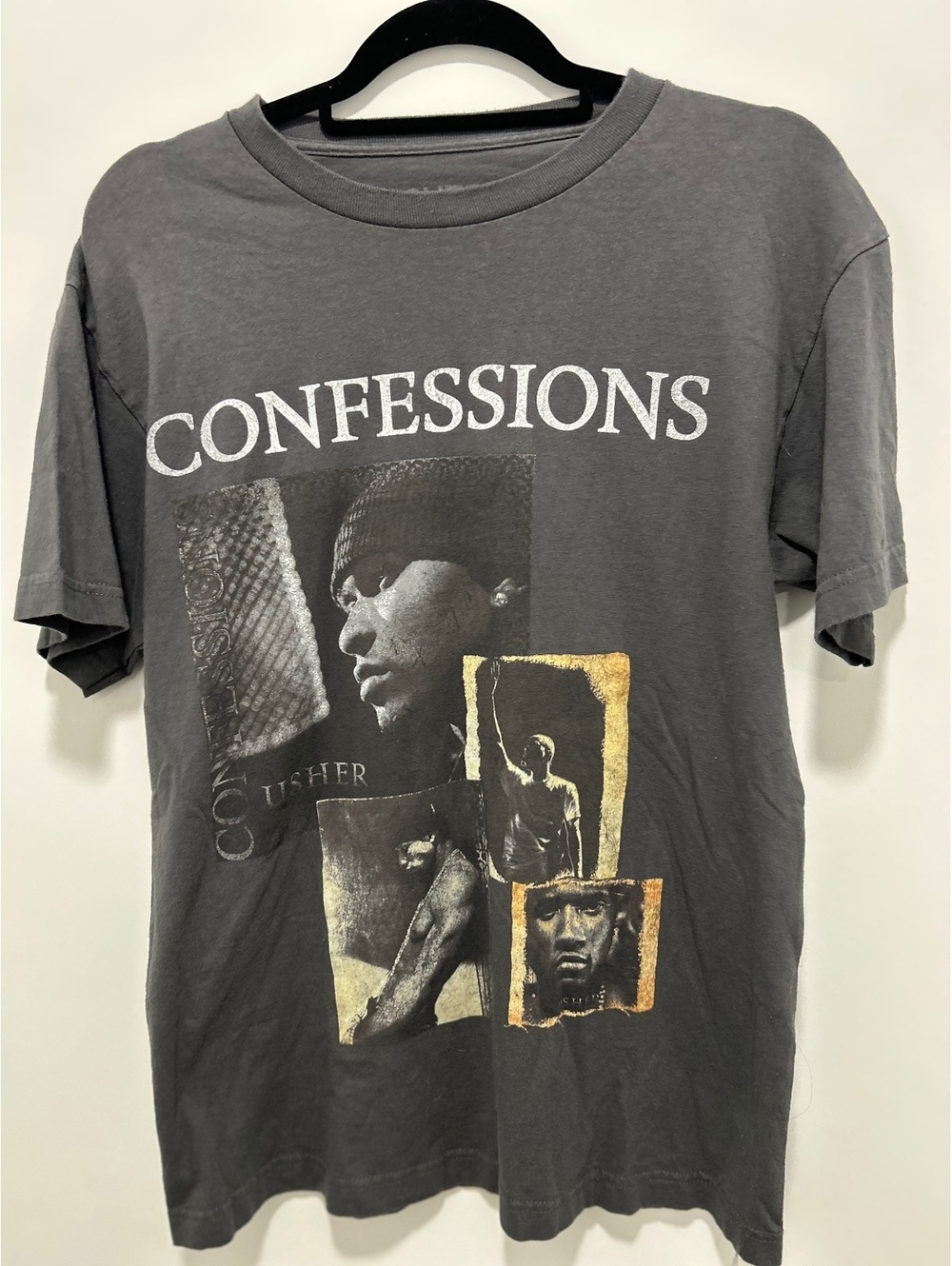 Usher Confessions 2024 Tour Gray Graphic T-Shirt Medium